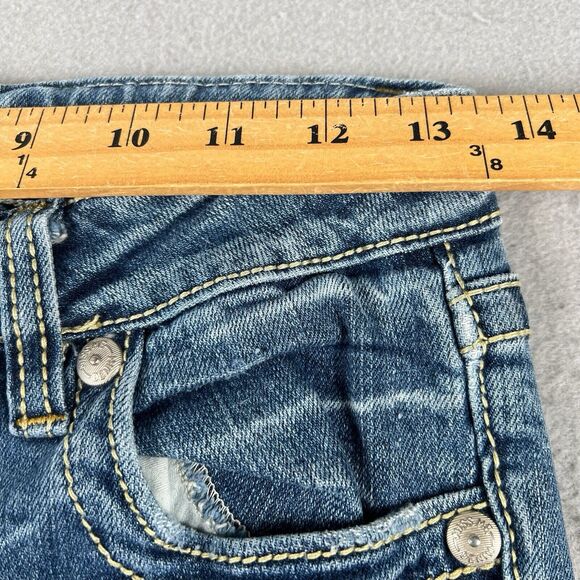 Miss Me Sunny Skinny Jeans Women’s 27x29 Blue Denim Low Rise Distressed - Picture 6 of 16